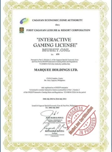 giấy phép hoạt động mubet 2025